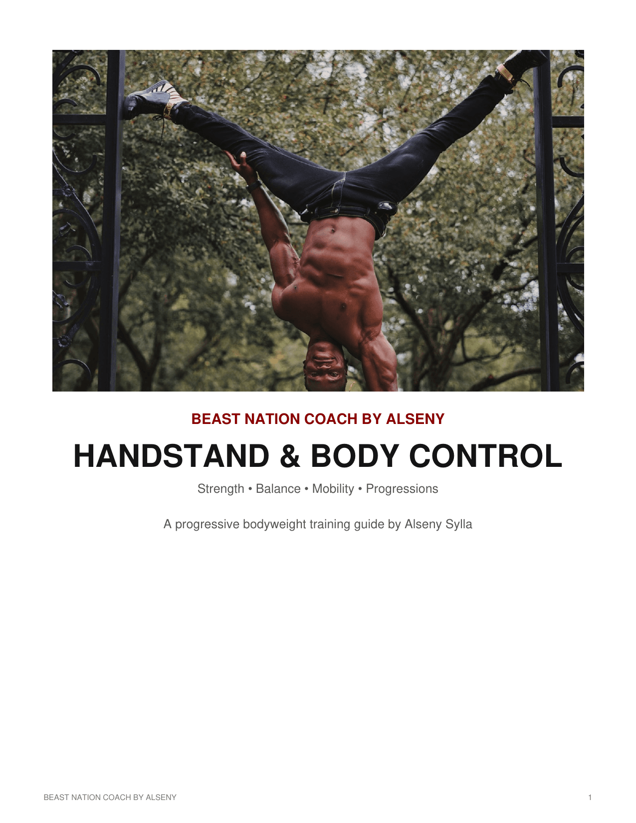Handstand & Body Control — Beast Nation Coach by Alseny program cover